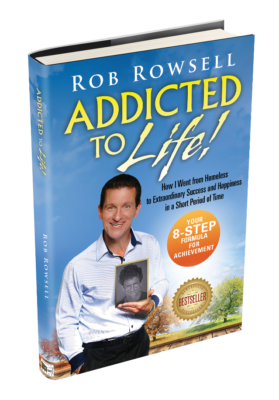 Rob Rowsell with his best selling motivational book Addicted to Life